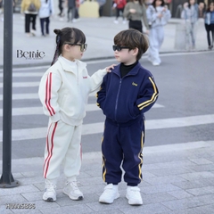 Set áo khoác thể thao khóa kéo cổ đứng kèm quần bo chun cho bé trai bé gái phong cách basic cao cấp size 1 đến 7 tuổi BERNIE H0925B36