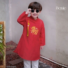 Set áo dài bé trai áo chất tafta tre thêu rồng phối khánh kèm quần dài kaki size 9 đến 25kg BERNIE H0925B40Đ