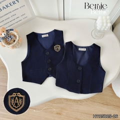 Set vest gile đồng phục đôi học sinh phong cách hàn quốc cho bé trai bé gái kèm cà vạt size 9 tới 28kg BERNIE H1125B25