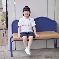 Set bộ polo Xe sắc màu cho bé trai áo thun polo tay ngắn và quần short jean size 9 tới 28kg BERNIE T1125B09