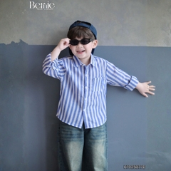 Set đồ áo sơ mi dài tay kèm quần jean và áo thun bên trong, set sơ mi dài sọc kẻ phong cách hàn quốc 1 đến 7 tuổi BERNIE H1025B77Đ