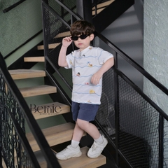  Set bộ Ocean áo thun tay ngắn họa tiết biển phối quần short kaki denim size 9kg tới 28kg BERNIE KIDS T1025B75