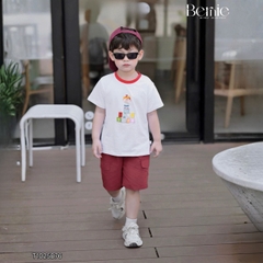 Set bộ bé trai tay ngắn họa tiết Roblox nghộ nghĩnh kèm quần short kaki size 9 tới 28kg BERNIE T1025B76