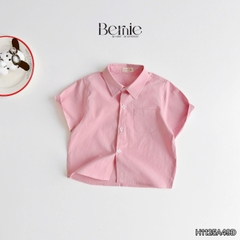 Áo sơ mi tay ngắn Basic nhiều màu unisex cho bé trai bé gái size 9kg tới 25kg BERNIE H1125A49Đ