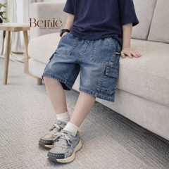  Quần short quần jean denim túi hộp cho bé trai đi chơi đi học size 11kg tới 28kg BERNIE KIDS T1225Q37