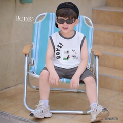 Set bộ bé trai áo tanktop họa tiết Boys phong cách hàn quốc kèm quần short size 1 tới 7 tuổi BERNIE T0226B10