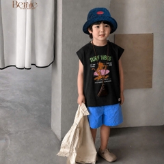 Set bộ unisex cho bé trai bé gái áo thun tanktop Style kèm quần short đi chơi đi biển size 1 tới 7 tuổi BERNIE H0326B36