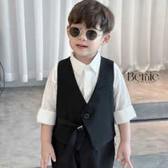 Set đồ vest gile dài công tử cổ V 3 chi tiết phong cách hàn quốc cho bé trai 1 đến 7 tuổi Bernie 0824B51