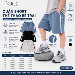 Quần short quần đùi chất thun cotton phong cách Sport cho bé trai bé gái size 9 tới 28kg BERNIE H0226Q39Đ