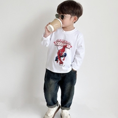 Áo phông áo thun dài tay họa tiết siêu nhân người nhện cho bé trai size 1 đến 7 tuổi BERNIE 0524A27