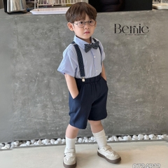 Set vest gile ngắn tay công tử hàn quốc túi khăn cho bé trai thôi nôi sinh nhật đi tiệc 1đến 7 tuổi BERNIE 0424B32