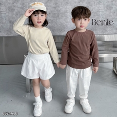 Áo thun tay dài basic nhiều màu unisex cho bé trai bé gái đi học đi chơi 1đến 7 tuổi BERNIE 0624A10