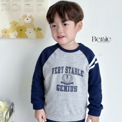 Set bộ thun dài tay raplang cotton da cá họa tiết in chữ thể thao cho bé trai 1 đến 7 tuổi BERNIE 0424B27