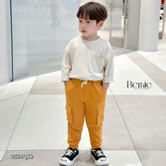 Quần dài túi hộp phối tag cho bé trai phong cách thể thao sành điệu 1 đến 7 tuổi BERNIE 0524Q12