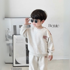 Set bộ thể thao tay dài phối màu chất da cá họa tiết 92 cho bé trai size 1 đến 7 tuổi BERNIE T1024B03