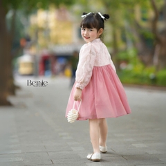 Set so mi dài Hanbok mặc tết phong cách hàn quốc dễ thương cho bé gái hoạ tiết hoa xuân màu hồng màu xanh hàn quốc cho bé 1 đến 7 tuổi BERNIE 0924B21