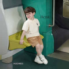 Set bộ cộc tay thun cotton họa tiết hình in lạ mắt phong cách hàn quốc cho bé trai 1 đến 7 tuổi BERNIE H1024B31