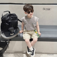 Quần short quần kaki đùi phối túi hộp 1 bên cho bé trai đi chơi đi học size 9 tới 28kg BERNIE P1124Q51