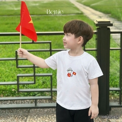 Áo thun tay ngắn unisex cho bé trai bé gái họa tiết in chữ Độc lập - Tự do size 9 tới 25kg BERNIE H0425A57