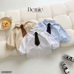 Set bộ sơ mi dài tay áo sơ mi kèm quần kaki dài phối cà vạt cho bé trai Classic Boy 9 đến 28kg BERNIE H0625B17