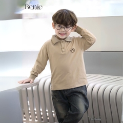 Áo thun áo polo tay dài thêu phù hiệu sắc nét cho bé trai 1 đến 7 tuổi BERNIE T0425A48