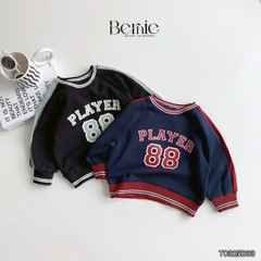 Set bộ dài thể thao chất thun cotton họa tiết hình in Player 88 kèm quần dài cho bé trai size 1 đến 7 tuổi BERNIE T0325B33