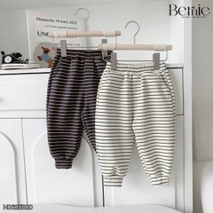 Set bộ nỉ dài tay họa tiết in chữ Little kèm quần dài kẻ ngang cho bé trai size 1 đến 7 tuổi BERNIE H0625B20