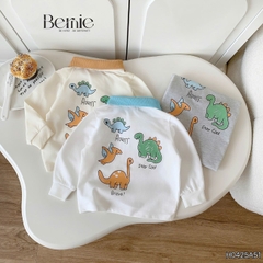 Áo thun áo polo tay dài họa tiết hình in Khủng long cho bé trai 1 đến 7 tuổi BERNIE H0425A51