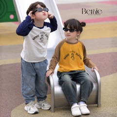 Áo thun áo phông dài tay raplang họa tiết Penguin unisex cho bé trai bé gái đi học đi chơi 9 đến 28kg BERNIE T0725A37
