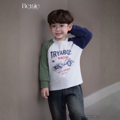 Áo thun áo phông cho bé trai tay dài raplang họa tiết ô tô size 9 đến 28kg BERNIE H0725A27