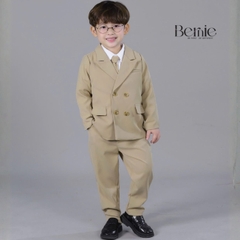 Set bộ vest hoàng gia 6 chi tiết dài tay màu nâu bé trai đi tiệc đi sự kiện size 9 tới 28kg BERNIE H0725B71