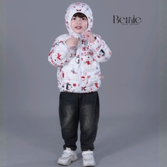Áo khoác gió chần bông kèm nón nhiều màu cho bé trai bé gái size 11kg tới 25kg BERNIE T0125A25