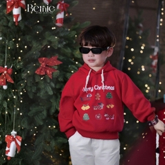 Áo noel áo hoodie tay dài màu đỏ giáng sinh cho bé trai bé gái Mery Christmas size 1 đến 7 tuổi BERNIE H1025A44