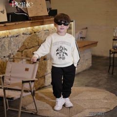 Set bộ thể thao dài tay chất cotton da cá họa tiết hoạt hình kèm quần dài size 9 tới 25kg BERNIE H0725B22 