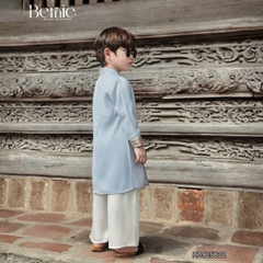 Set bộ áo dài bé trai kèm quần chất lụa phối họa tiết thêu gấm Phúc Lộc mặc Tết size 9 đến 25kg BERNIE H0925B22