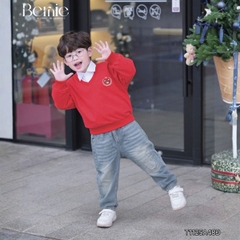 Áo thun Sweater dài tay Gấu họa tiết thêu gấu cho bé trai bé gái 1 đến 7 tuổi BERNIE T1125A48Đ