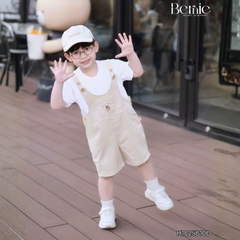  Set Yếm ngắn kèm áo thun Gấu Bóng chày cho bé trai bé gái unisex phong cách hàn quốc size 1 đến 7 tuổi BERNIE H1025B10Đ