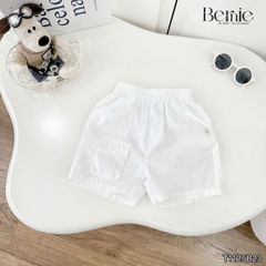  Set bộ kẻ ngang cho bé trai áo cotton tay ngắn đính tag kèm quần short kaki size 9kg tới 28kg BERNIE KIDS T1125B23