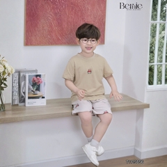Set bộ tay ngắn họa tiết thêu Let's play kèm quần short nỉ chân cua cho bé trai size 9 tới 28kg BERNIE T1125B56