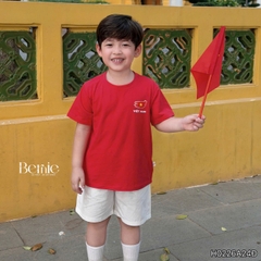 Áo thun áo Cờ đỏ sao vàng Việt Nam chất cotton tay ngắn unisex cho bé trai bé gái size 9 tới 28kg BERNIE H0226A24Đ