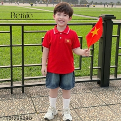 Áo thun polo Lá cờ đỏ sao vàng em bé Việt Nam tay ngắn unisex bé trai bé gái 9-28kg BERNIE H0725A41