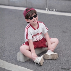 Set bộ thể thao Football cho bé trai áo tay ngắn họa tiết in chữ và số 10 kèm quần short size 9 tới 28kg BERNIE H1125B36