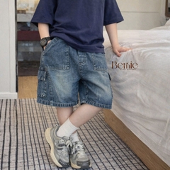  Quần short quần jean denim túi hộp cho bé trai đi chơi đi học size 11kg tới 28kg BERNIE KIDS T1225Q37