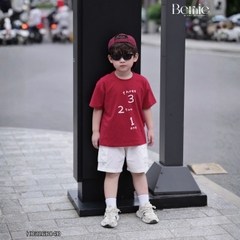 Set bộ thể thao Football cho bé trai áo tay ngắn họa tiết in chữ và số 10 kèm quần short size 9 tới 28kg BERNIE H1125B36