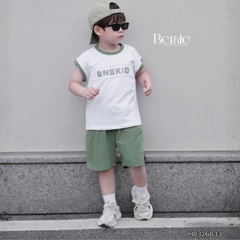 Set bộ cotton áo thun tanktop BNE KID kèm quần short cho bé trai đi chơi đi học size 9 đến 28kg BERNIE H0326B33