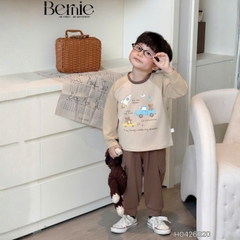 Set bộ dài tay áo thun raplang phối màu Little Riders kèm quần dài cho bé trai size 9 tới 25kg BERNIE H0426B20