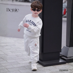 Set bộ dài cho bé trai chất nỉ 2 da áo họa tiết Little Monkey kèm quần dài cho bé trai size 9 tới 28kg BERNIE H1025B81