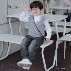 Áo gi lê len vặn thừng cho bé trai bé gái phong cách Hàn quốc size 9 tới 25kg BERNIE T1025A19