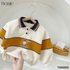 Set bộ polo unisex cho bé trai bé gái áo polo tay dài cổ bo dệt họa tiết Junior Sport kèm quần size 11 tới 28kg BERNIE T0526B75