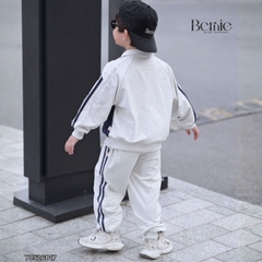 Set bộ thể thao bé trai áo hoodie tay dài cố phối dây kéo kèm quần dài BNE SPORTY 11 tới 28kg BERNIE T0526B17